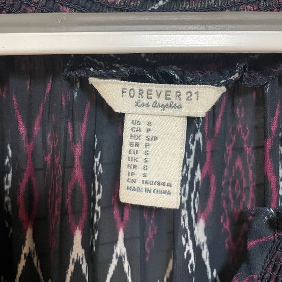 Forever 21 Navy Blue Pattern Dress, Size Small - Picture 2 of 4